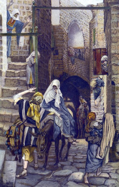 São José Procura um Alojamento em Belém - São José Procura um Alojamento em Belém - de "A Vida de Nosso Senhor Jesus Cristo" - 1899 por James Tissot - São José Procura um Alojamento em Belém - A Vida de Nosso Senhor Jesus Cristo, por Jacques Joseph (Ja de James Jacques Joseph Tissot