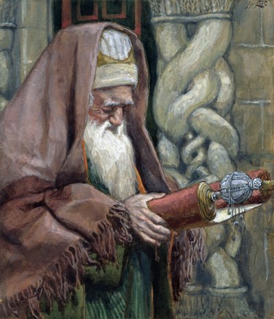 Simeão, ilustração para a vida de Cristo, c.1886-94 (wc e guache sobre papelão) de James Jacques Joseph Tissot