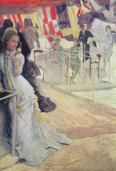 Estudo para a bola no bordo do navio, c.1874 (ver 10803) de James Jacques Joseph Tissot