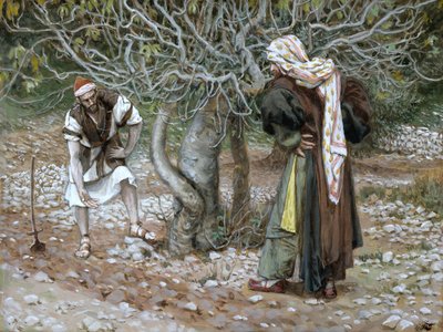 A figueira estéril, ilustração para a vida de Cristo, c.1886-94 (wc & guache no cartão) de James Jacques Joseph Tissot