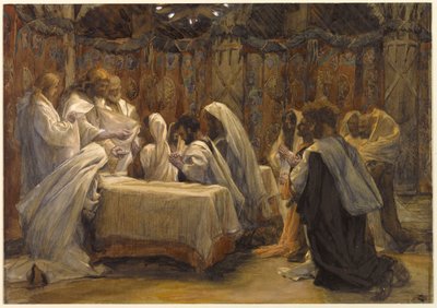 A Comunhão dos Apóstolos, ilustração para A Vida de Cristo, c.1884-96 (wc & guache sobre papelão) de James Jacques Joseph Tissot