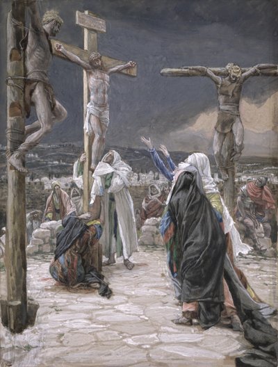 A morte de Jesus, ilustração para a vida de Cristo, c.1884-96 (wc e guache no cartão) de James Jacques Joseph Tissot