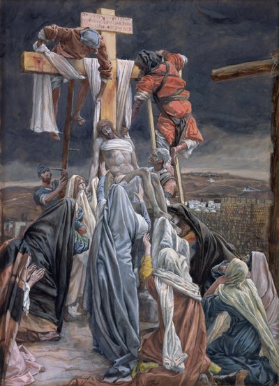 A descida da cruz, ilustração para a vida de Cristo, c.1884-96 (wc e guache no cartão) de James Jacques Joseph Tissot