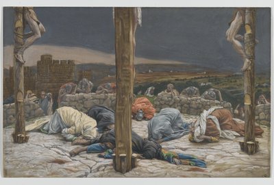 O Terremoto, ilustração da Vida de Nosso Senhor Jesus Cristo, 1886-94 (wc sobre grafite sobre papel) de James Jacques Joseph Tissot
