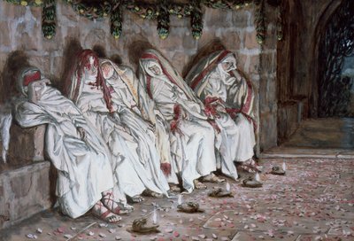 As virgens tolas, ilustração para a vida de Cristo, c.1886-94 (wc & guache no cartão) de James Jacques Joseph Tissot