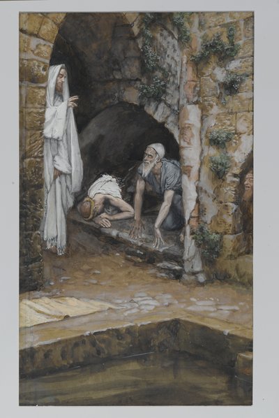 O homem com uma enfermidade, ilustração da Vida de Nosso Senhor Jesus Cristo (wc sobre grafite sobre papel) de James Jacques Joseph Tissot