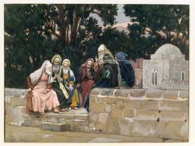 Os fariseus e os herodianos, ilustração para A vida de Cristo, c. 1867-96 (guache sobre papelão) de James Jacques Joseph Tissot