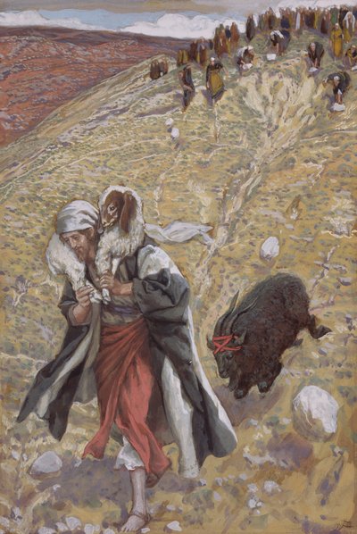 O bode expiatório, ilustração para a vida de Cristo, c.1886-94 (wc e guache sobre papelão) de James Jacques Joseph Tissot