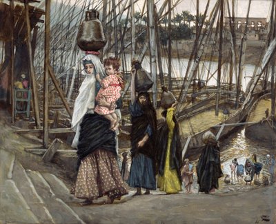 A ilustração de permanência, Egito, para a vida de Cristo, c.1886-94 (wc & guache no cartão) de James Jacques Joseph Tissot