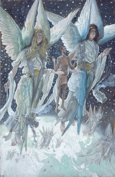 A Alma do Ladrão Penitente, ilustração para A Vida de Cristo, c.1886-94 (wc e guache sobre papelão) de James Jacques Joseph Tissot