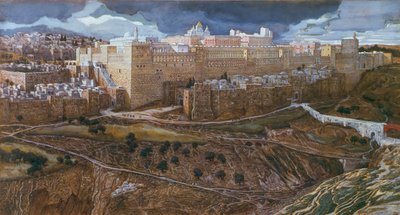 O Templo de Herodes em Nosso Tempo dos Lordes, c.1886-96 (guache sobre papelão) (ver também 182200) de James Jacques Joseph Tissot