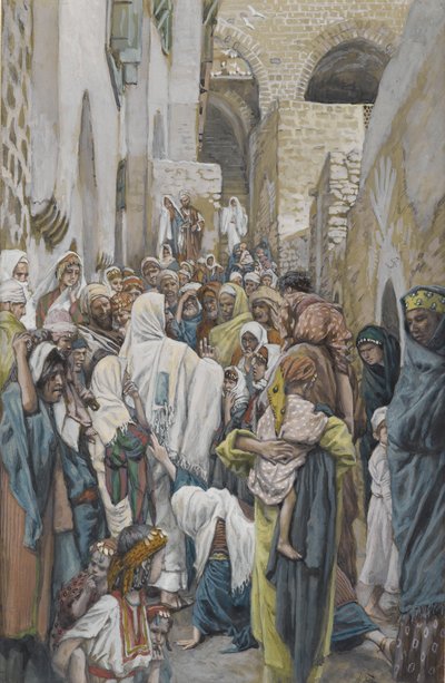A mulher com uma questão de sangue, ilustração da vida de nosso Senhor Jesus Cristo (wc sobre grafite no papel) de James Jacques Joseph Tissot