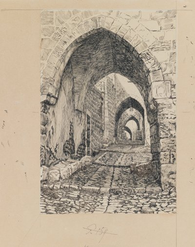 Via Dolorosa, Jerusalém, ilustração da vida de nosso Senhor Jesus Cristo (tinta & grafite sobre papel) de James Jacques Joseph Tissot