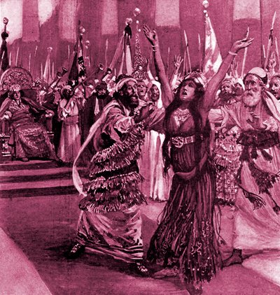 Atalia e Joás por J James Tissot - Bíblia de James Jacques Joseph after Tissot