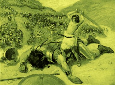 David corta a cabeça de Golias por J James Tissot - Bíblia de James Jacques Joseph after Tissot