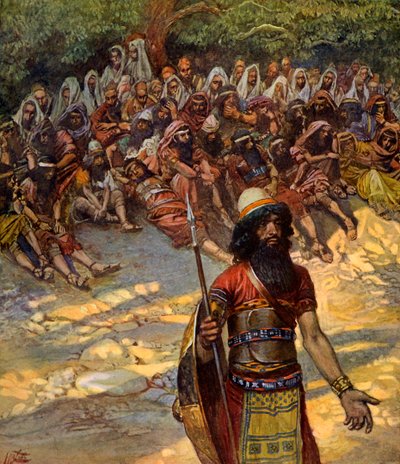 Gideão pede pão para os homens de Sucote - Bíblia de James Jacques Joseph after Tissot