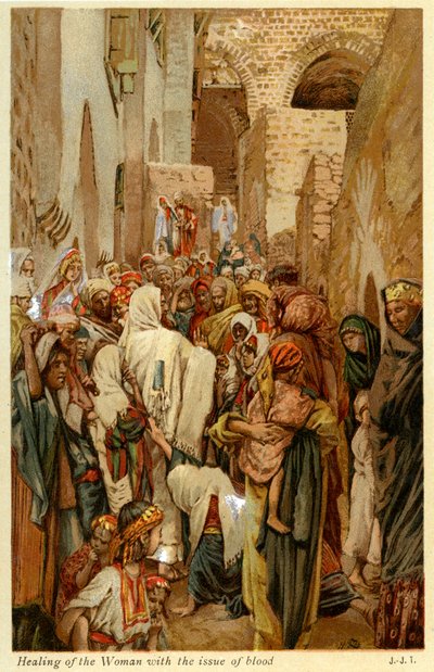 Cura da mulher com a questão do sangue - Bible de James Jacques Joseph after Tissot