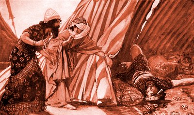 Jael mostrando Barak Sisera morto - Bible de James Jacques Joseph after Tissot