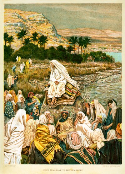 Jesus Ensinando na Costa do Sear - São Marcos - Bíblia de James Jacques Joseph after Tissot