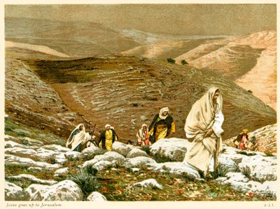 Jesus sobe a Jerusalém - São João, Bíblia de James Jacques Joseph after Tissot