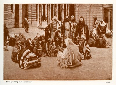 Jesus falando no tesouro - São João - Bíblia de James Jacques Joseph after Tissot