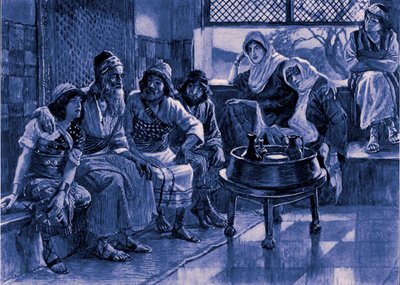 Jó e sua família J James Tissot - Bíblia de James Jacques Joseph after Tissot