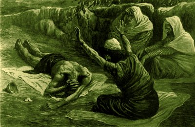 Trabalho deitado na pilha de lixo, por Tissot -Bible de James Jacques Joseph after Tissot