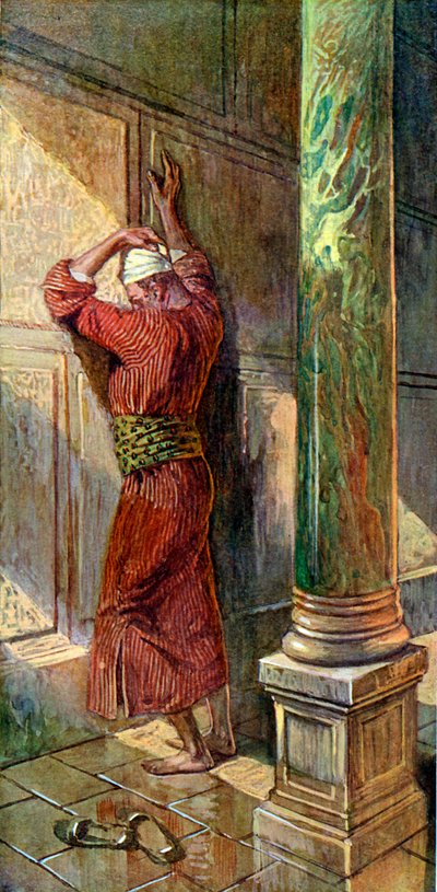 Orando no templo por J James Tissot - Bíblia de James Jacques Joseph after Tissot