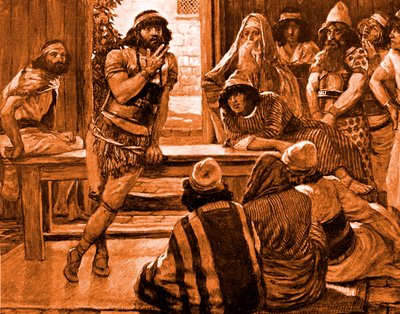 Sansão propõe um enigma por Tissot - Bíblia de James Jacques Joseph after Tissot