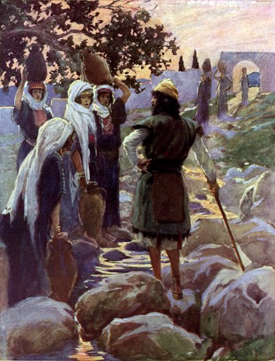 Saul questiona as jovens donzelas por Tissot -Bible de James Jacques Joseph after Tissot