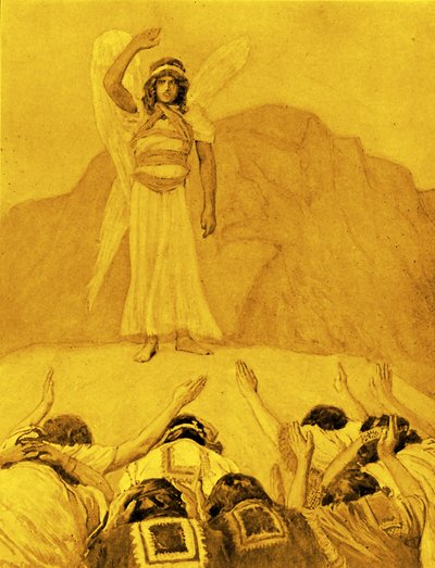 A repreensão do anjo por James Tissot - Bíblia de James Jacques Joseph after Tissot