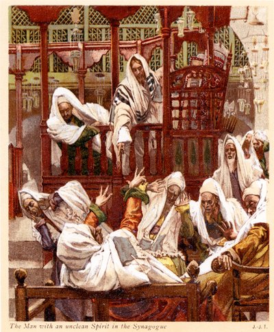 O homem com um espírito imundo - Bíblia de James Jacques Joseph after Tissot