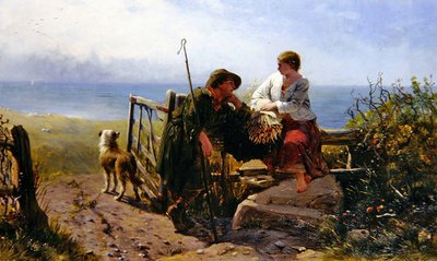 O lugar do Trysting (óleo sobre tela) de James John Hill