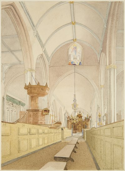 Interior da Igreja do Templo, olhando para Leste de James Johnson