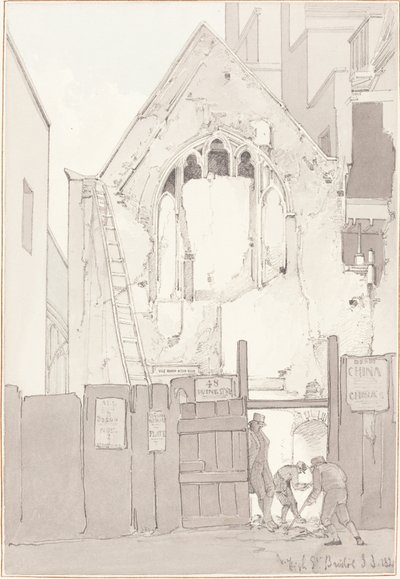 A descoberta de uma janela leste da Igreja de Todos os Santos, atrás da High Street, Bristol de James Johnson