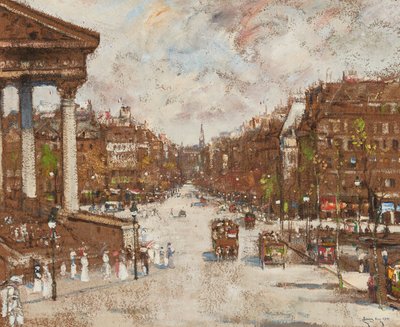 Place De La Madeleine (óleo no cartão) de James Kay