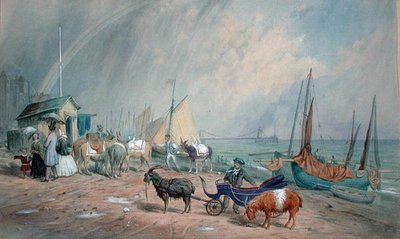 Brighton Beach (aguarela com cor de corpo sobre papel) de James Large