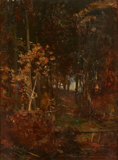 Um Caminho Arborizado (óleo a bordo) de James Lawton Wingate