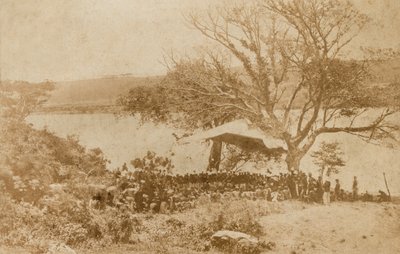 A leitura de um ultimato aos chefes Zulu do lado de Natal de Drift Lower Tugela de James Lloyd