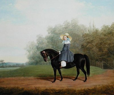 Retrato de uma Menina Montando um Cavalo (óleo sobre tela) de James Loder