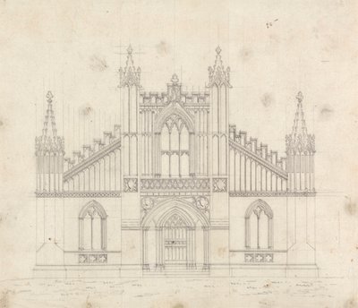 Desenho preparatório para Desenho 11, Placa 9 de Uma Colecção de Desenhos para Retiros Rurais de James Malton