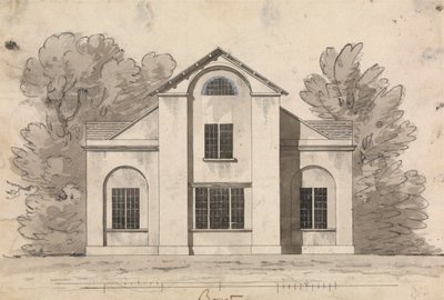Desenho preparatório para Desenho 1, Placa 1 de Uma Colecção de Desenhos para Retiros Rurais de James Malton