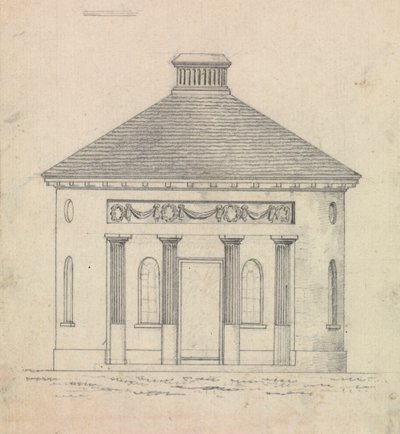 Desenho preparatório para Desenho 30, Placa 31 de Uma Colecção de Desenhos para Retiros Rurais de James Malton
