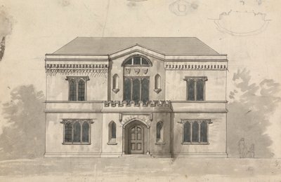 Desenho preparatório para Desenho 9, Placa 6 de Uma Colecção de Desenhos para Retiros Rurais de James Malton