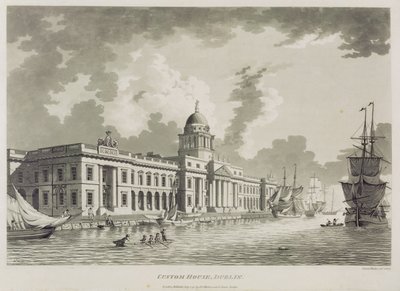 A alfândega, Dublin, 1792 de James Malton