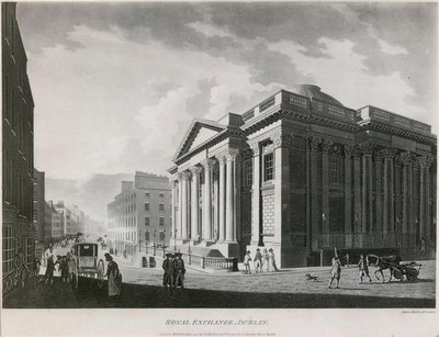 A Royal Exchange (actualmente City Hall), Cork Hill, Dublim de James Malton