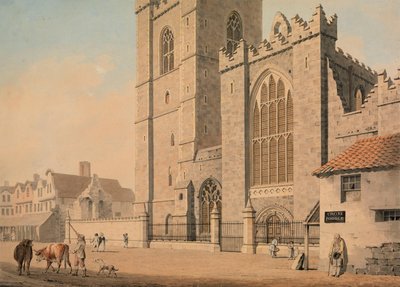 A fachada oeste da Catedral de São Patrício, Dublim de James Malton