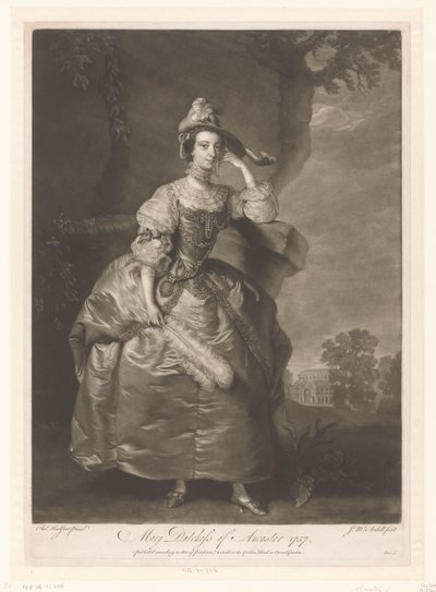 Portret de Mary Bertie Mary Dutchess of Ancaster (título no objeto) de James McArdell