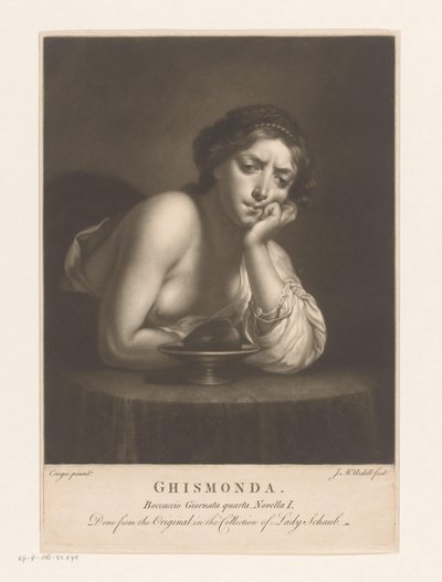 Sigismunda com o coração de Guiscardo Ghismonda (título no objeto) de James McArdell