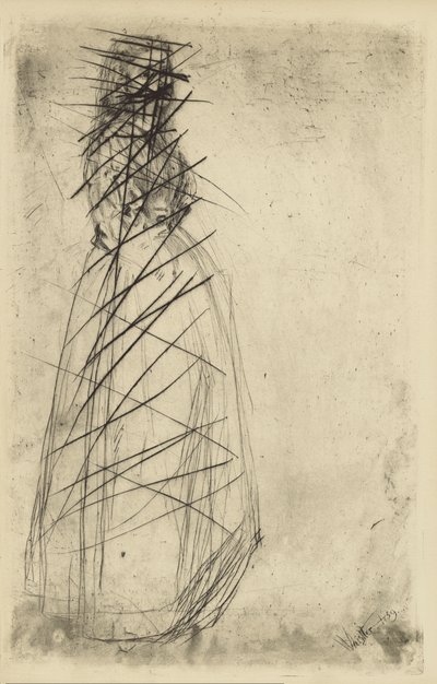 [76] Impressões de placas canceladas por Whistler - Fumette Standing. de James Abbott McNeill Whistler